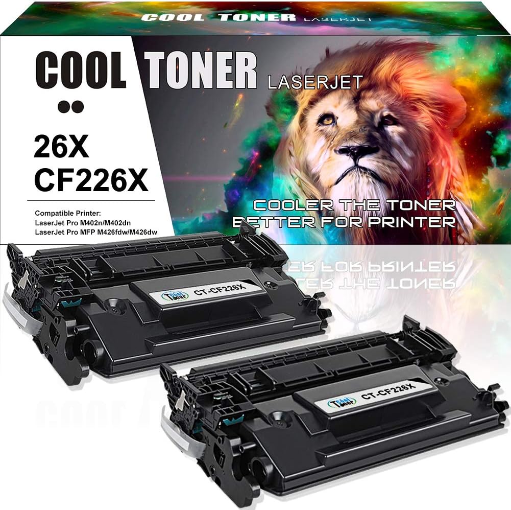Cool Toner 2PK 9,000 Pages Compatible for HP 26X CF226X 26A