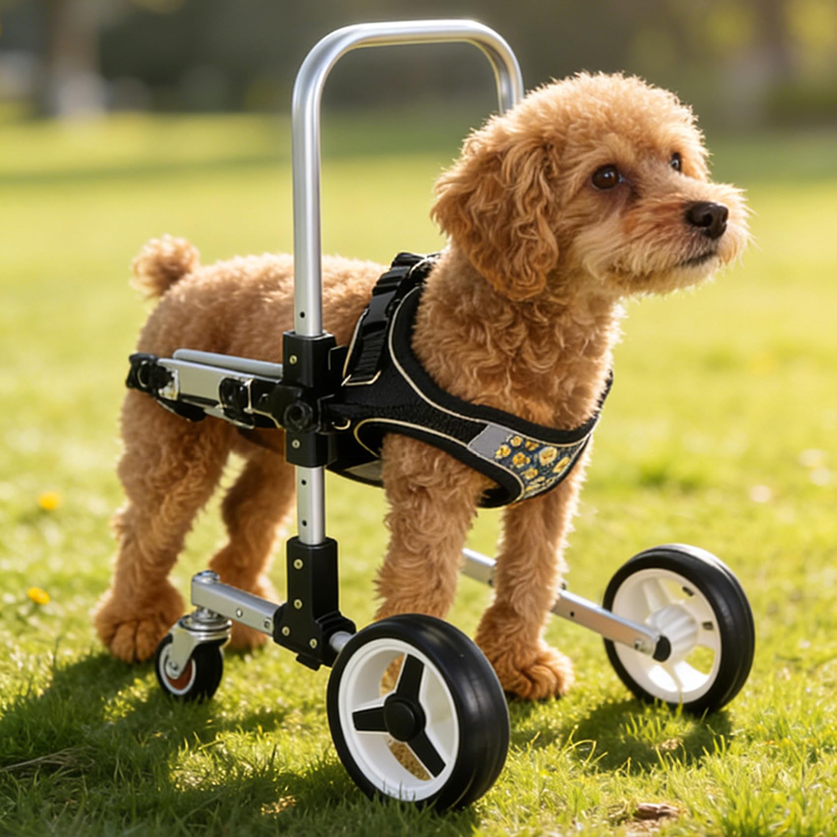 Amazon.co.jp: 犬 車椅子 前足用 歩行器 4 輪タイプ 高さ・横幅調整