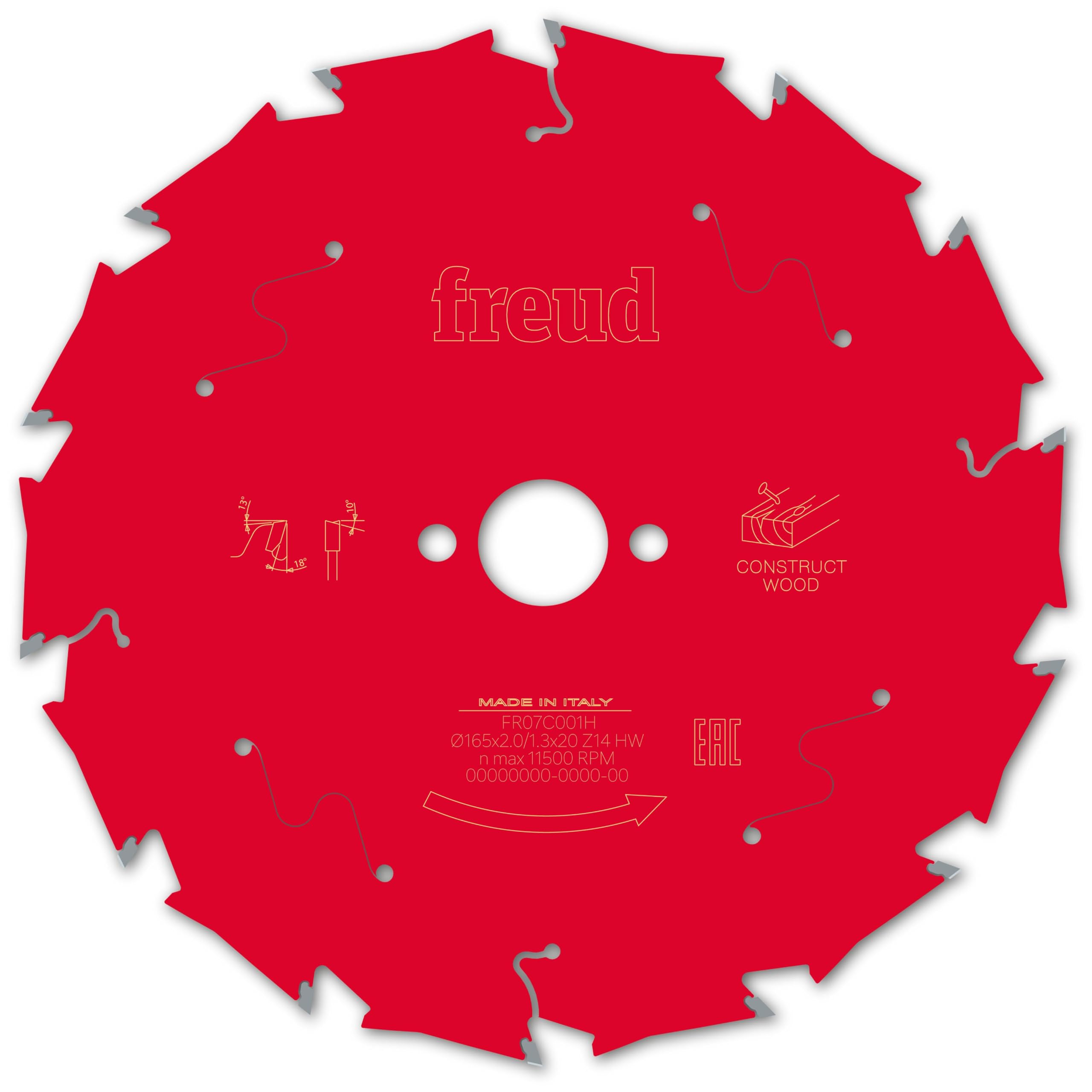 FREUD CHA10976 Portable Circular Saw Blade FREUD-Ø165 2/1.3 AL20 Z14 BA 18° -F03FS09789-FR07C001H