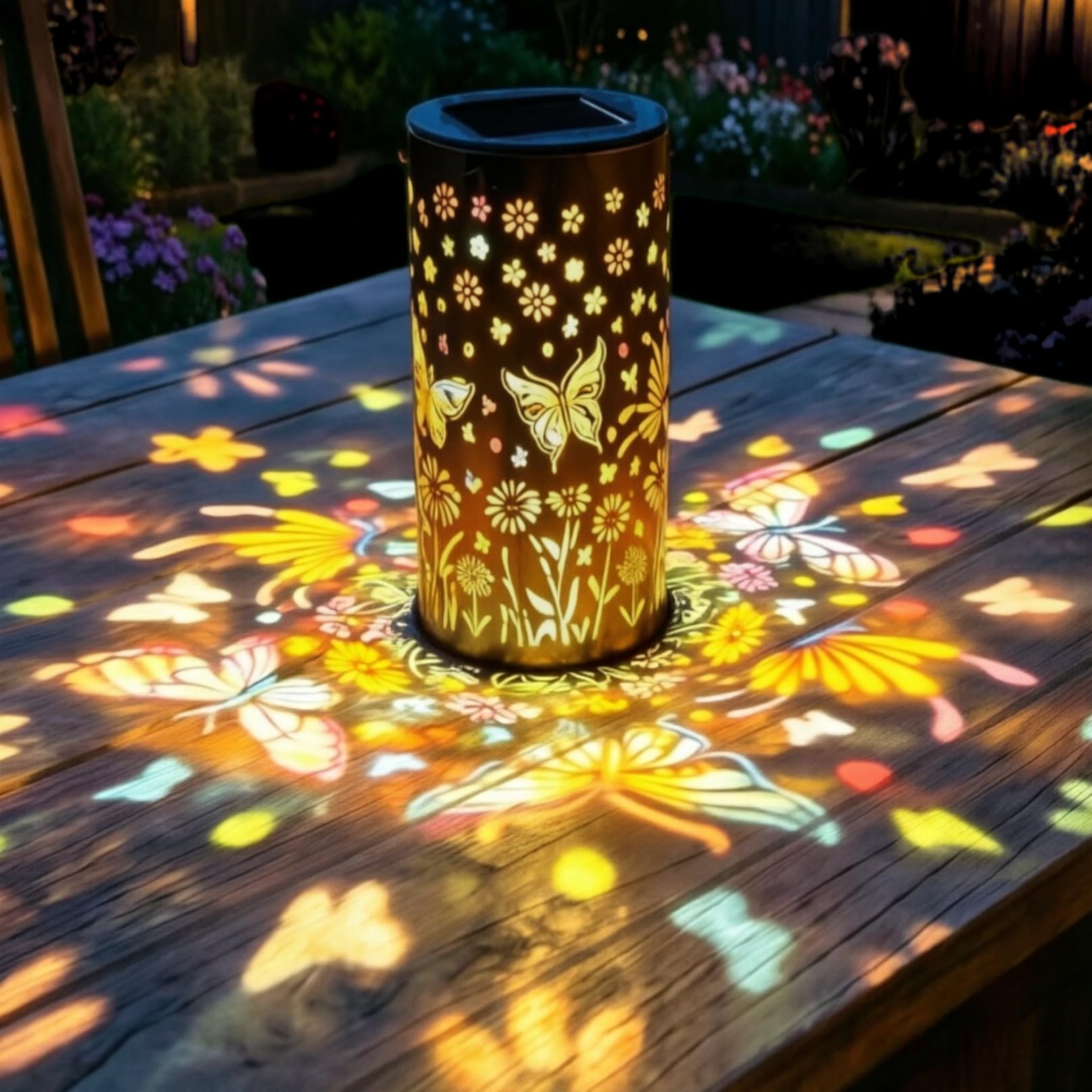 Colorful Butterfly Solar Light Waterproof Outdoor, Garden Decorative LED Butterfly Solar Light, Metal Lantern Outdoor Decoration, Gift for Mom, Grandma, Women on Mother's Day(Butterfly )