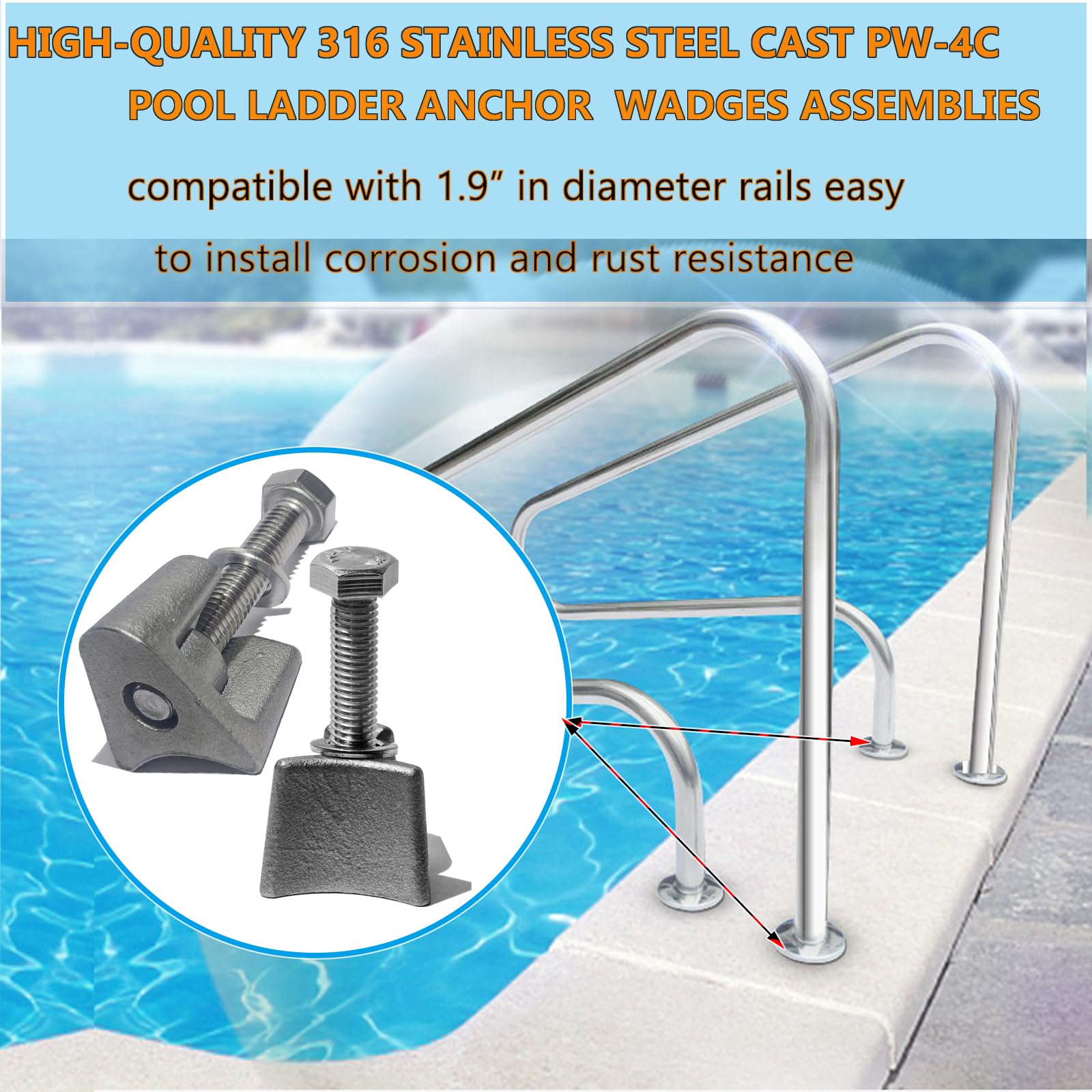 Pool Ladders MADHUT Pool Ladder Anchor Wedge Assembly 316 Stainless pool-ladders-madhut-pool-ladder-anchor-wedge-assembly-316-stainless