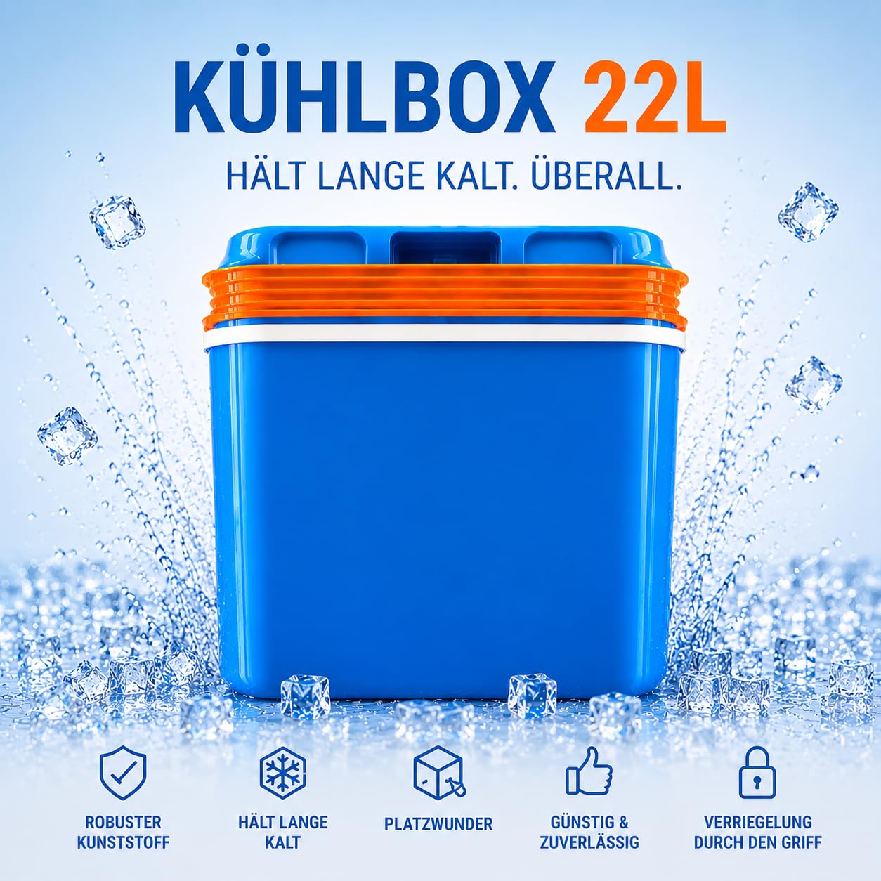 NEMT Elektrische Kühlbox 22L – Thermobox mit 12V/230V – Kompakte Kühllösung für Camping und Auto