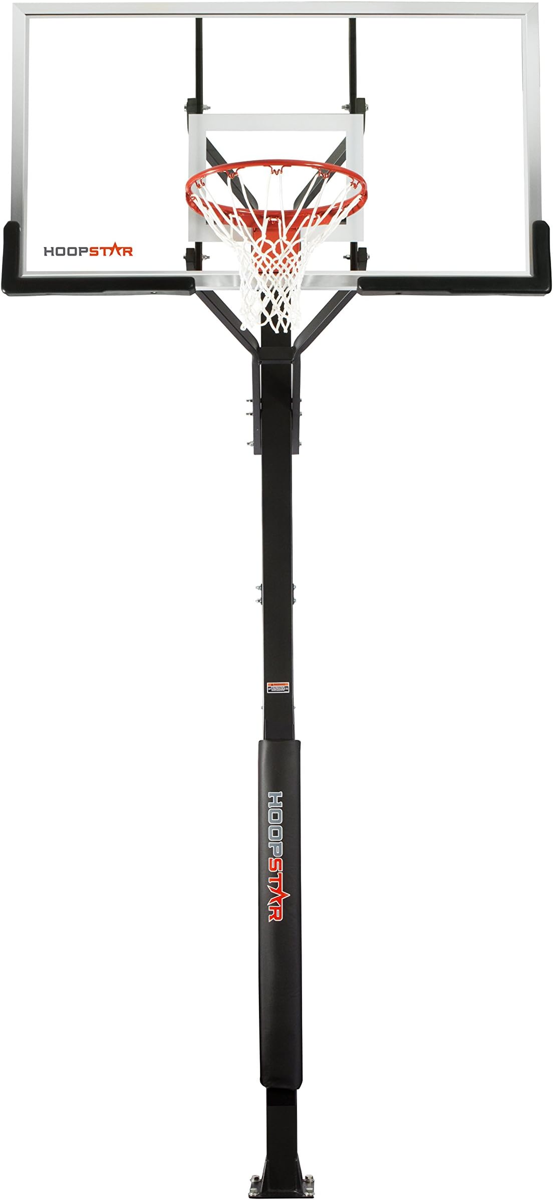 60 In-Ground Basketball System with Tempered Glass Backboard & Anchor Kit