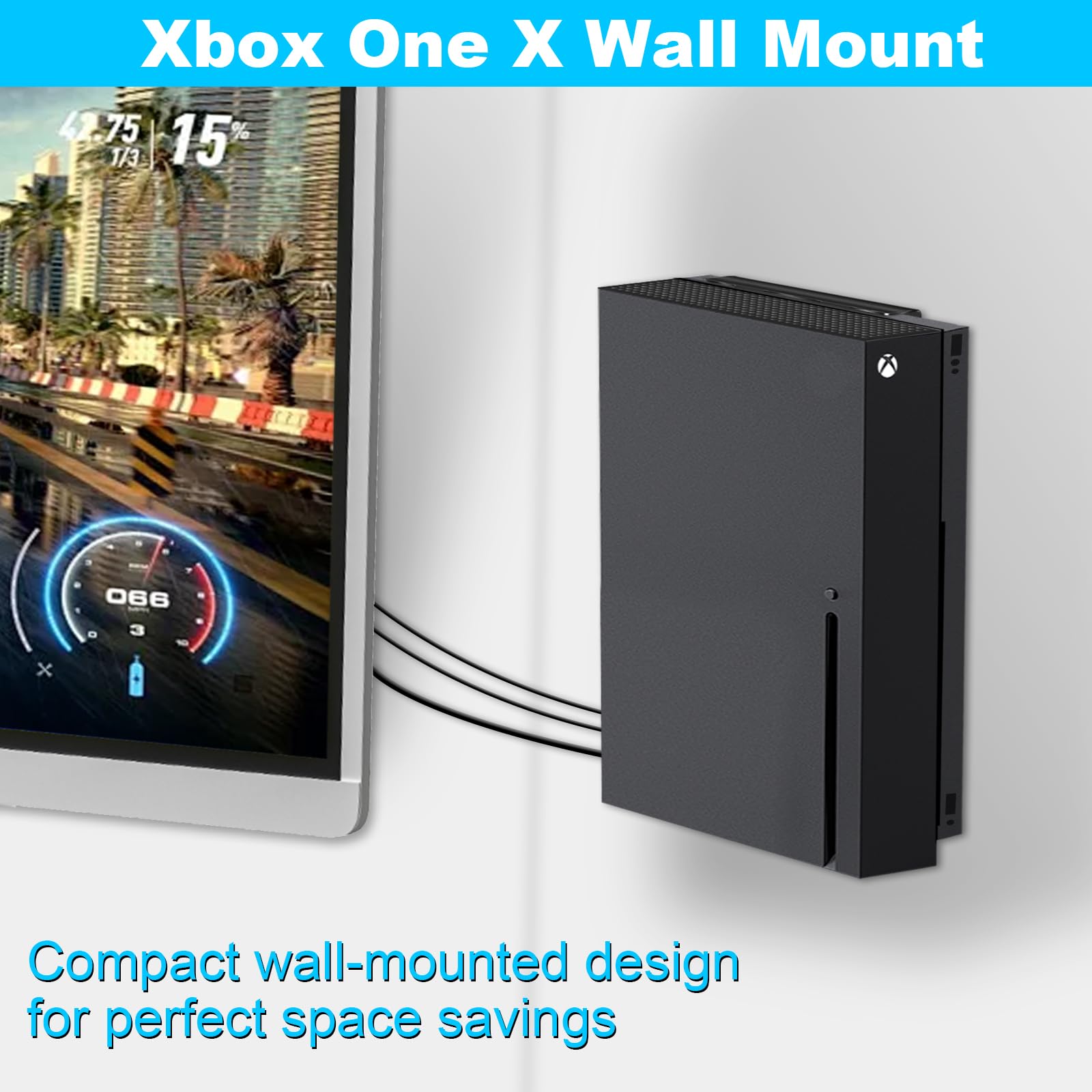 Xbox One X Wall Mount/Wandhalterung/Halterung, Vertikalständer, Konsolenständer, Vertikale Wandhalterung mit für Xbox One X Konsole