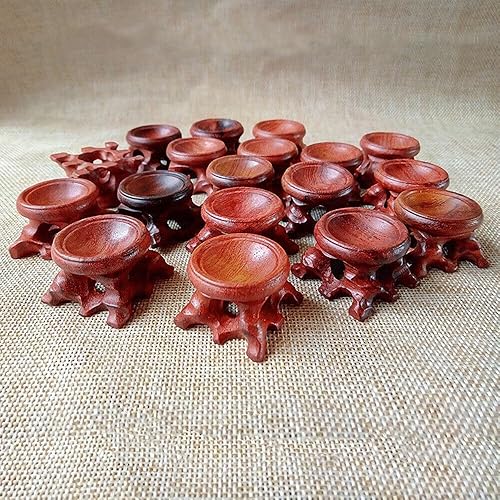 Miniatura 4 de 1 soporte de exhibición de madera, decoración de base para bola de cristal, esfera de globo de piedra, decoración (palisandro, 1.6 in)