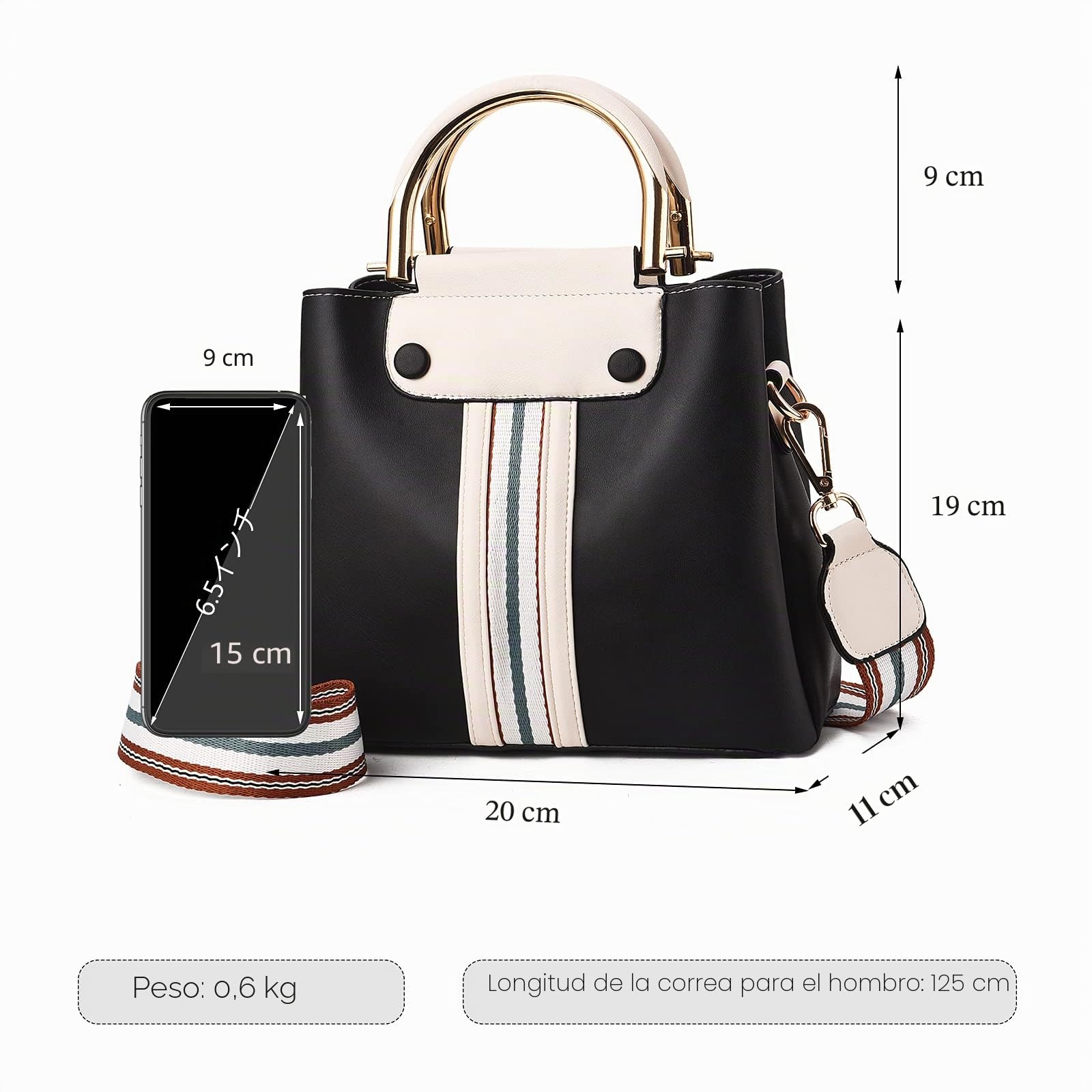 FANDARE Portátil Mujer Bolsos Bandolera Mensajero Pequeño Cuero PU Impermeable Bolsos Cuerpo Cruzados Escuela Viaje Compras Crossbody Bag