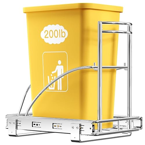 ANASTA Cubo de basura extraíble debajo del gabinete organizador extraíble ajustable para basureros debajo del fregadero de la cocina cestas de