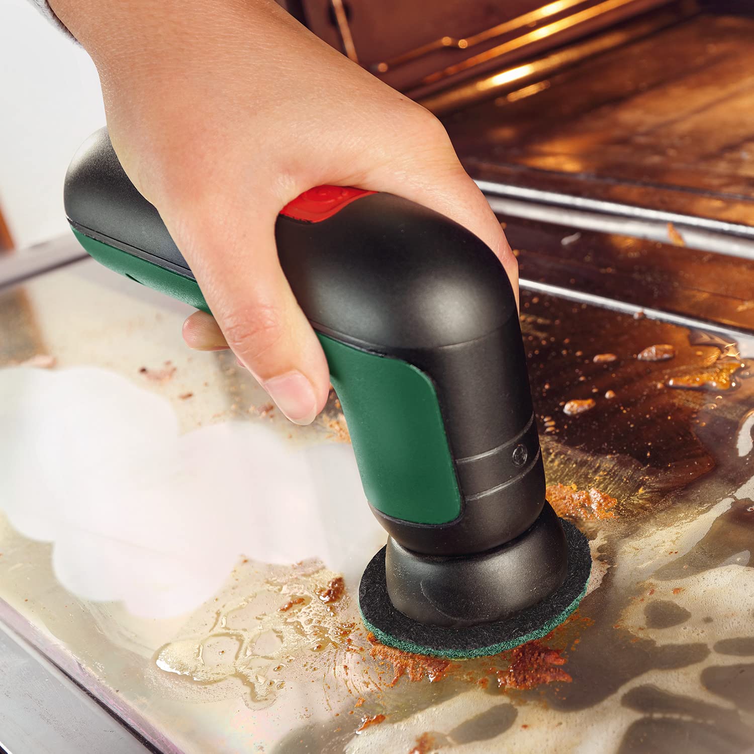 Bosch Home and Garden Akku Reinigungsbürste UniversalBrush Set inkl. 3X Bosch Küchenpad (integrierter 3,6-V-Akku, 1 Micro-USB-Kabel und 4 Reinigungsaufsätze enthalten, im Karton)