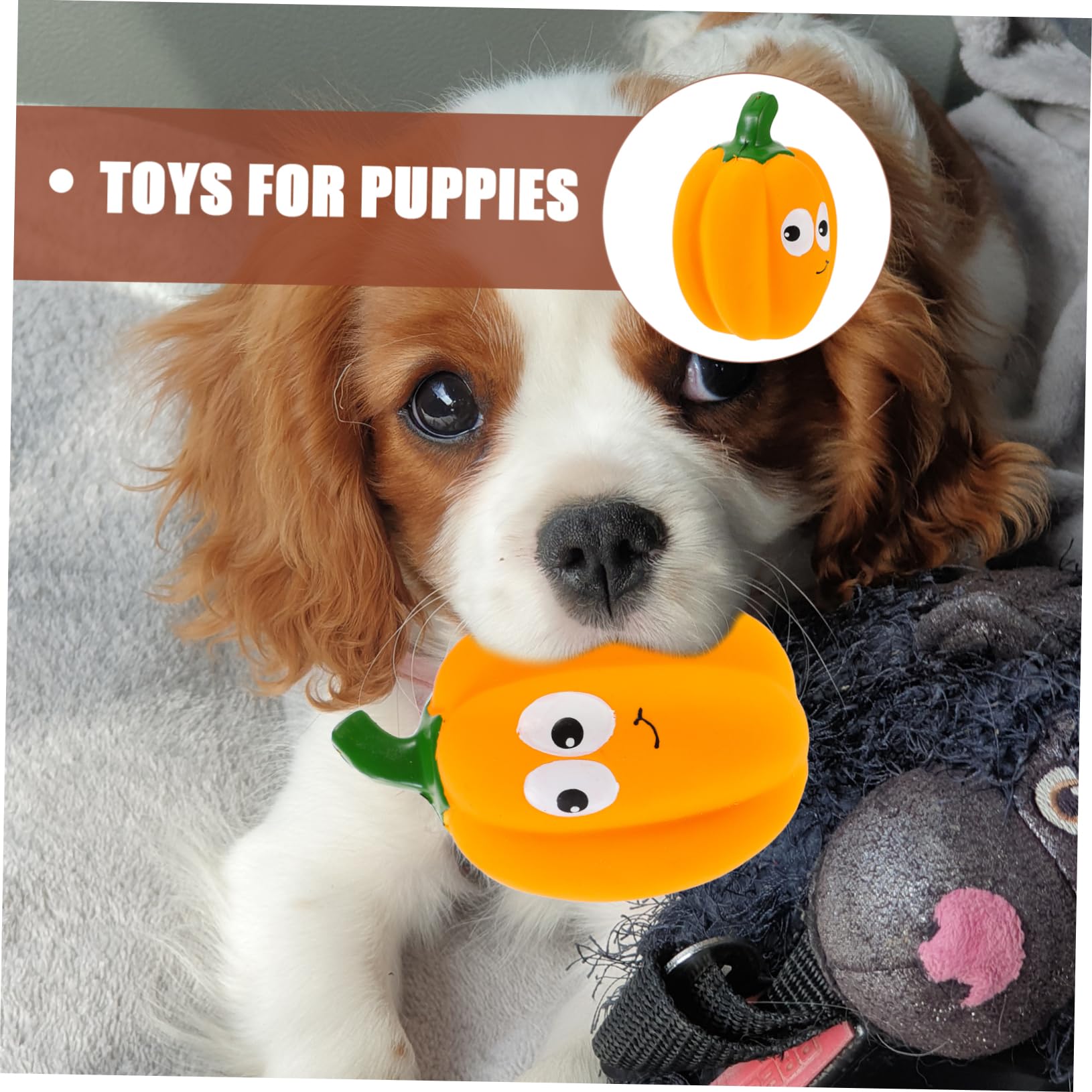 INOOMP 4pièces Jouet à Mâcher pour Chiens Forme De Citrouille Jouet Squeaky Interactif pour Nettoyage des Dents Et Entraînement des Animaux De Compagnie