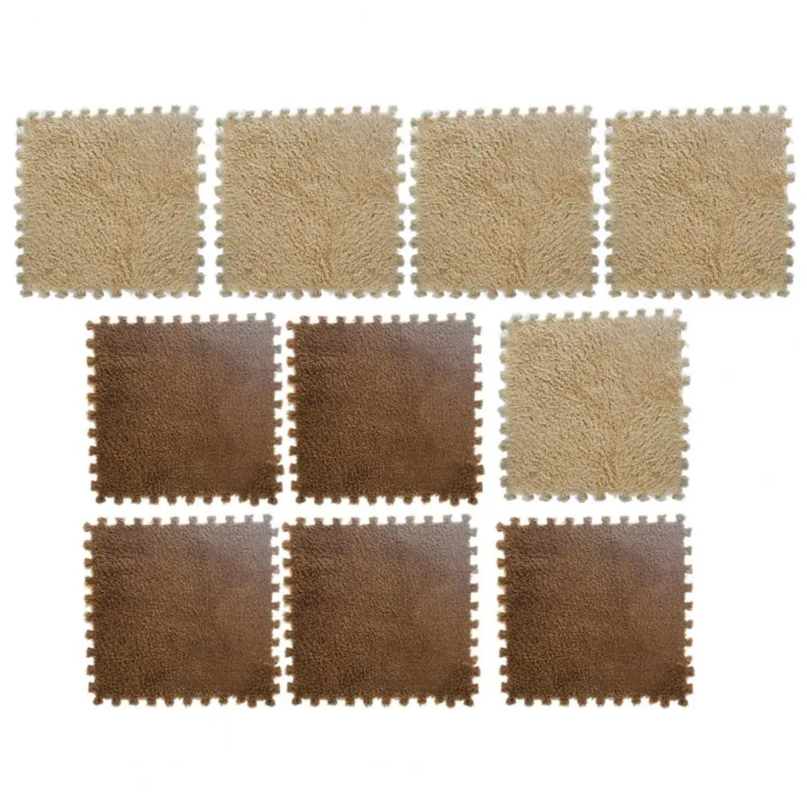 Pluszowa mata puzzlowa, Puzzle Dywan Piankowa Mata Podłogowa 10szt Wielokolorowa 30x30cm(Color 18)