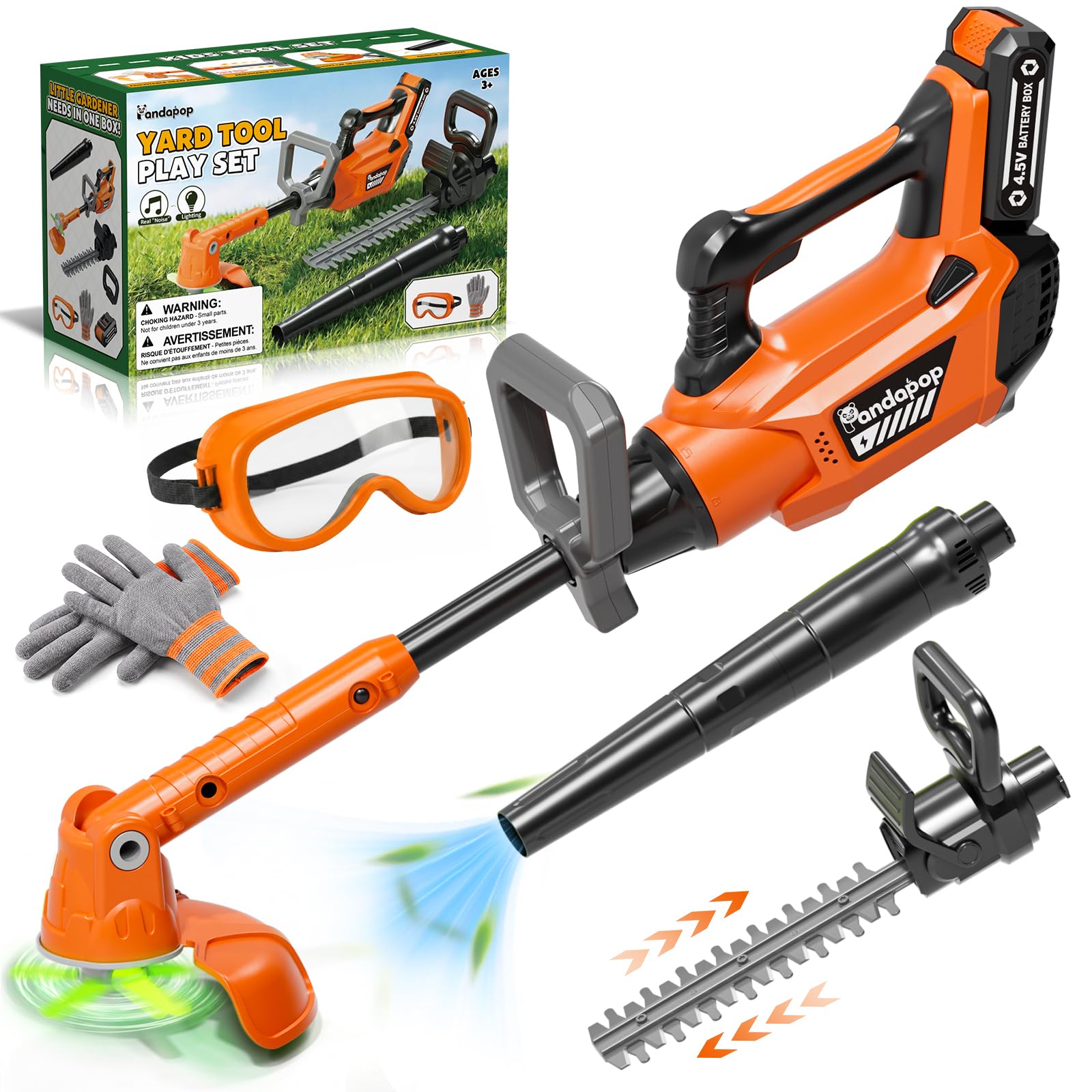 3-in-1 Kids Leaf Blower, Weed Wacker & Hedge Trimmer Toy