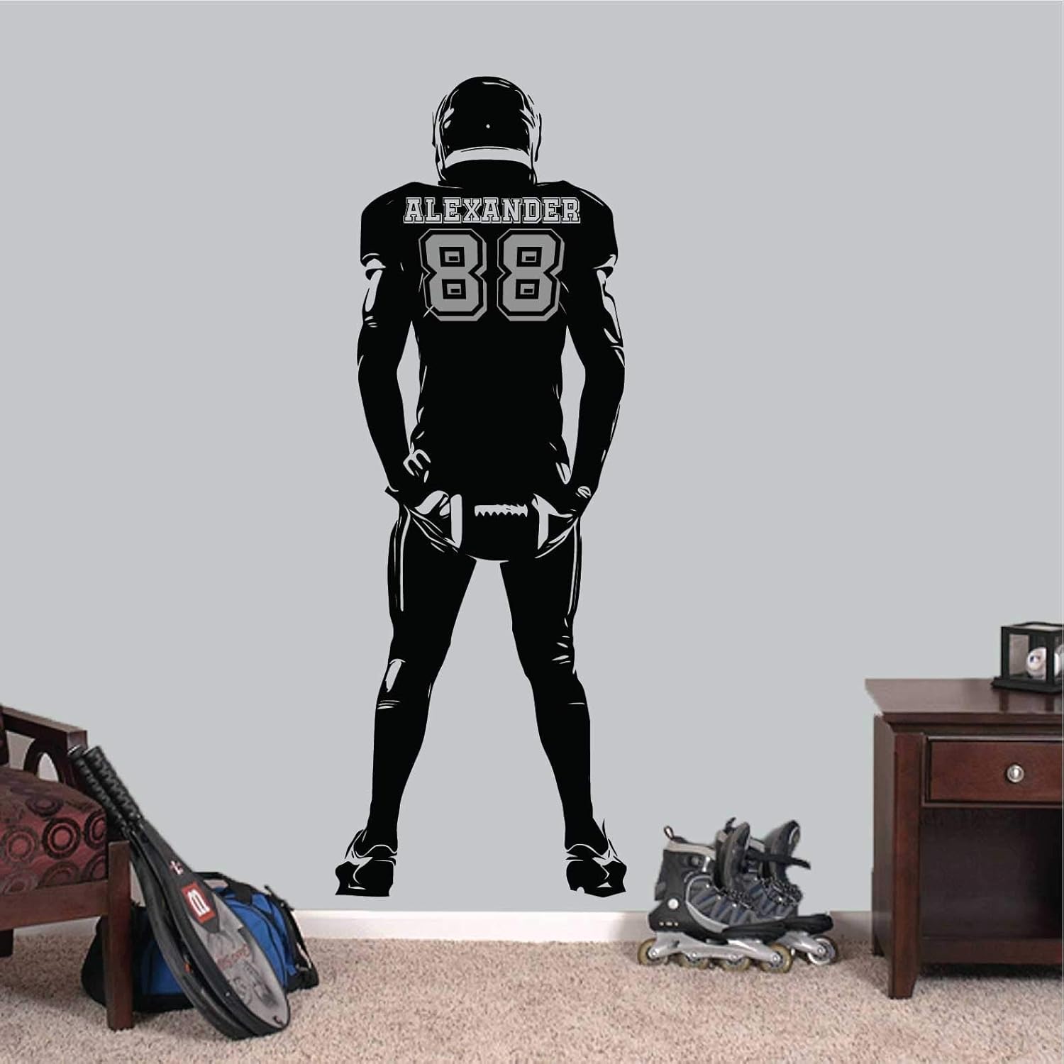 Personalized Custom Football Wall Decal Numbers Custom Player Jerseys Choose