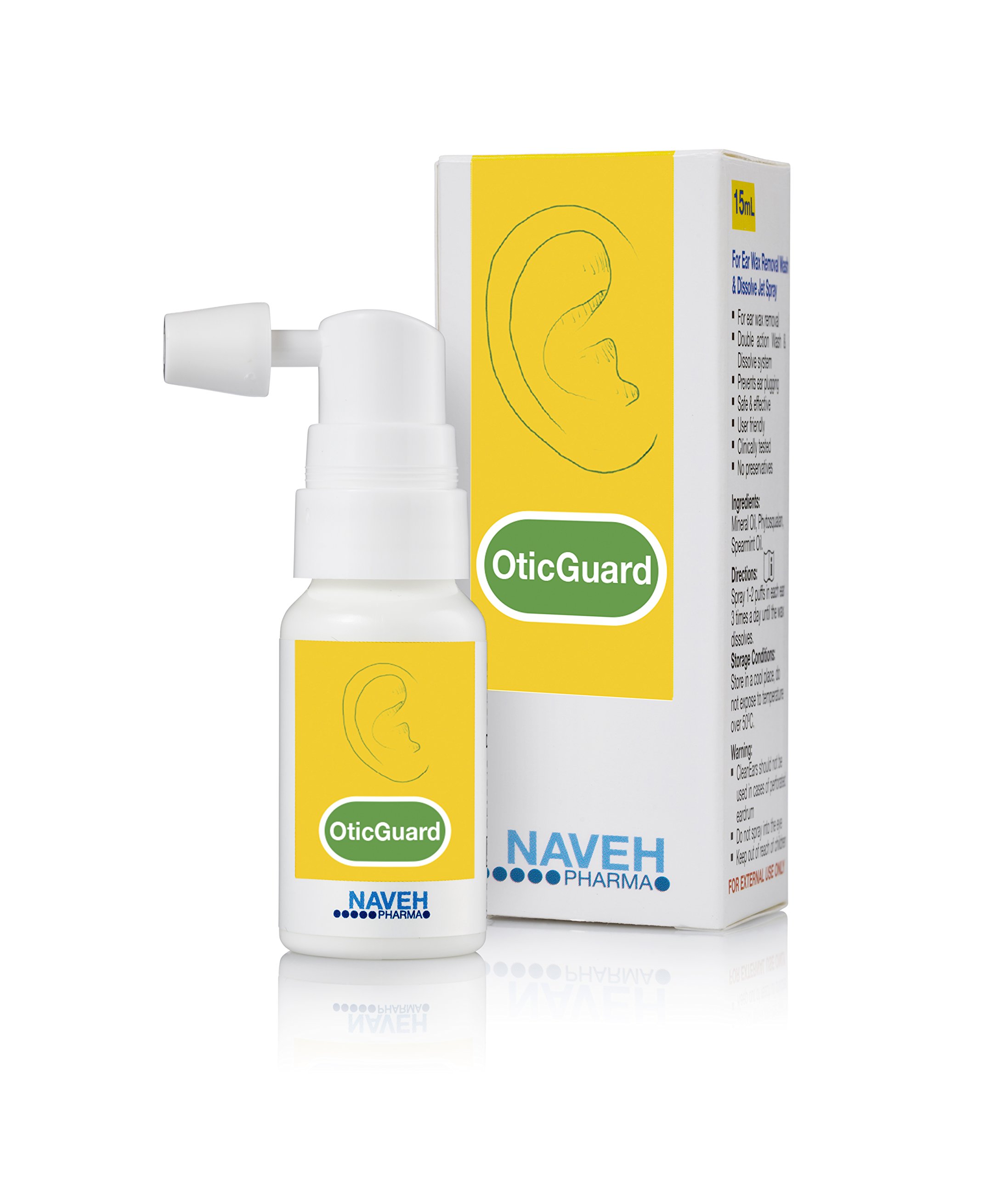 NAVEH PHARMA Otic Guard Natural EarWax Removal Spray Ear Cleaner