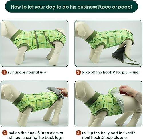 Miniatura 151 de Kuoser Traje de cirugía para perro, cómodo traje de recuperación para perros, mameluco protector posoperatorio, alternativa suave al cuello E