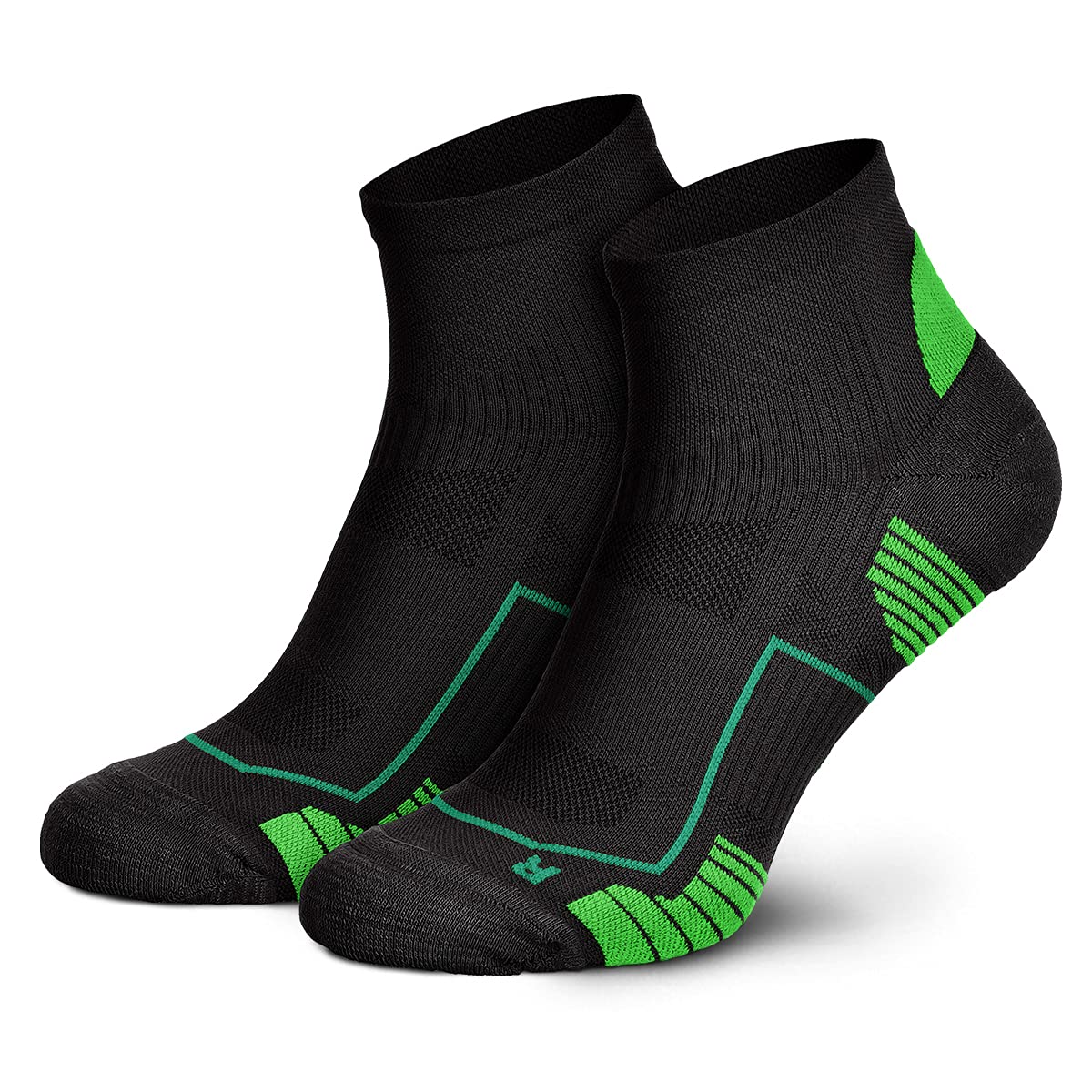 Piarini Laufsocken Herren Kurz 1 Paar - Atmungsaktive Jogging Socken mit MESH Gewebe - Sportsocken mit Anti-Blasen Naht - deine Fitness Socken