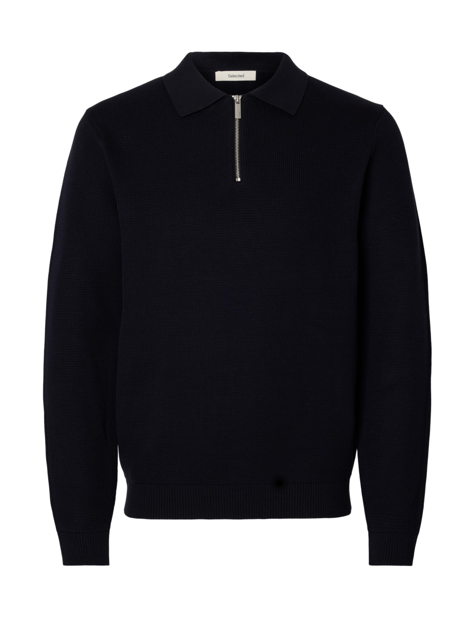 SELECTED HOMME Slhdane LS Knit Struc Half Zip Polo Noos, Sky Captain, L