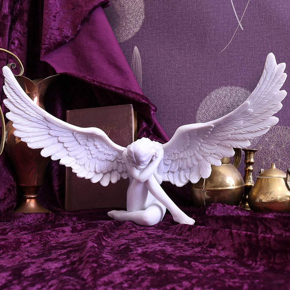 Nemesis Now Engelsbeileidsfigur, 36 cm, Himmelsfigur, Weiß