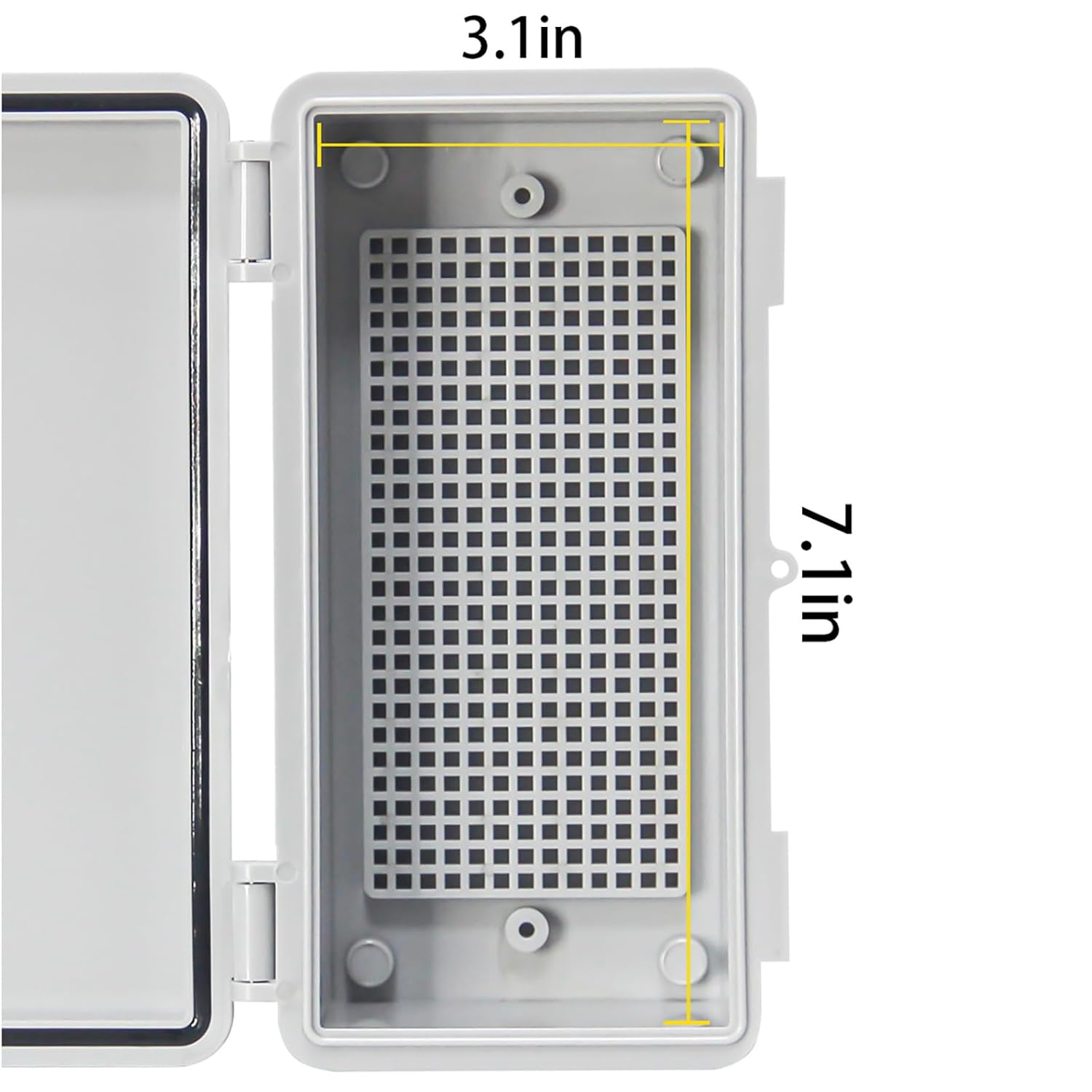 Waterproof Electrical Box, Outdoor IP66 Junction Box with Mounting Plate, ABS Plastic Project Enclosure, Suitable for Solar/Surveillance/Landscaping Projects Gray Cover 7.8"x3.8"x2.9"