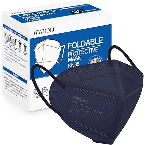 WWDOLL KN95 Face Mask 25 Pack, 5-Layers Mask Protection, Breathable KN95 Masks Purple