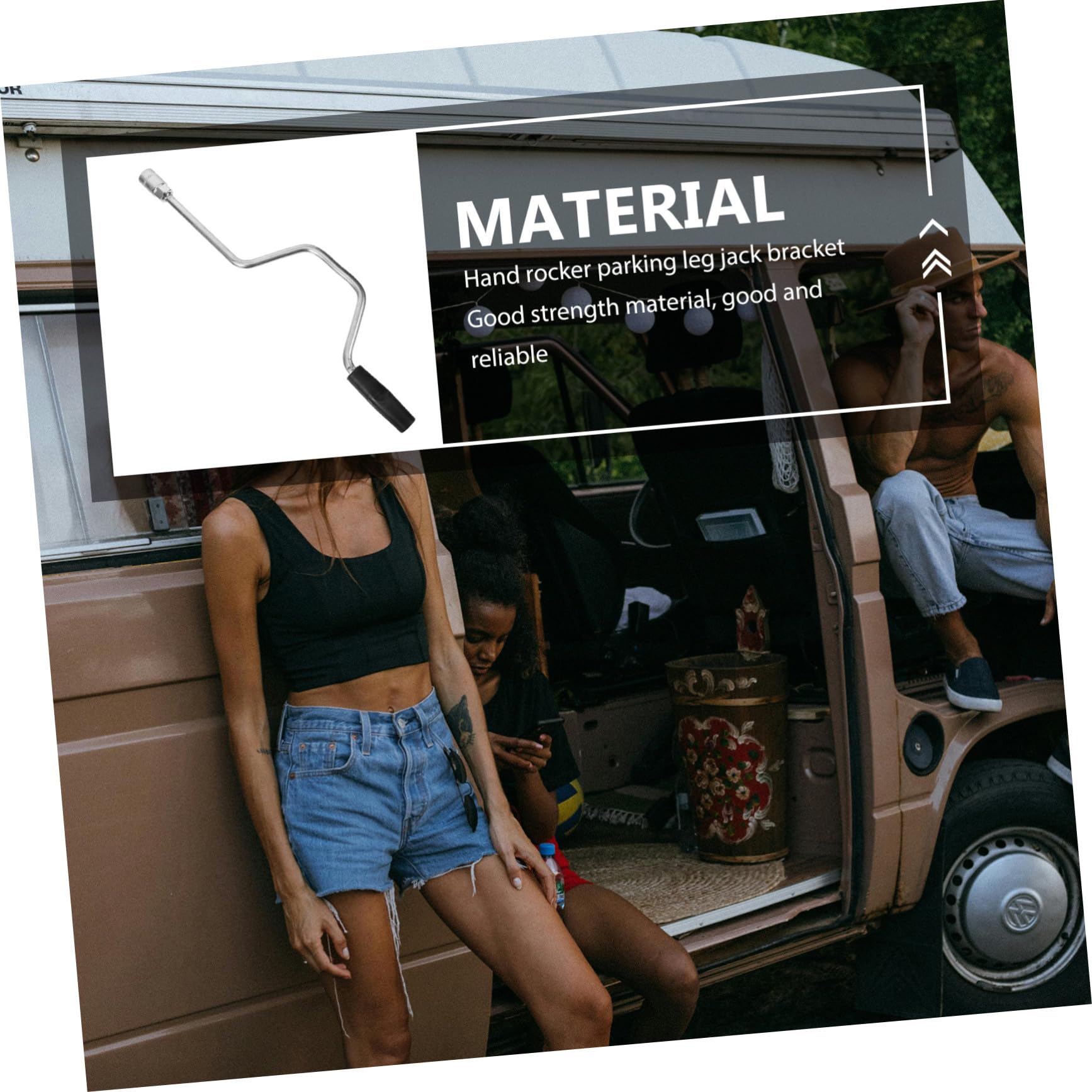 Manivelle de Cric en Acier Galvanisé 50 Cm – Poignée de Remplacement pour Stabilisateur de Camping-Car – Accessoire de Levage et Nivellement pour Caravane – Usage Extérieur,