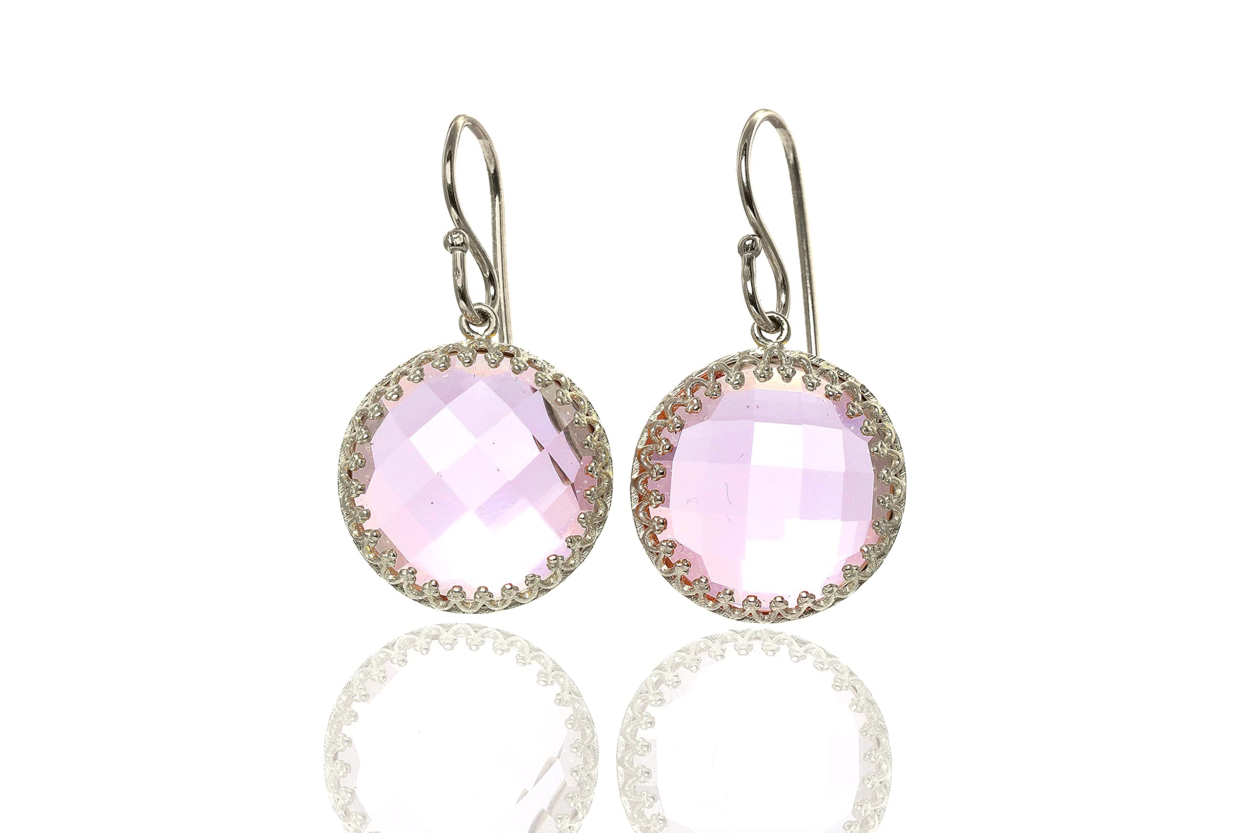 Dichiarazione Orecchini di Quarzo Rosa - Vibranti Orecchini di Pietra Semipreziosa - Orecchini Chic per Tutti i Giorni, Orecchini di Gemma - Anniversario, Regali di Compleanno per Donne