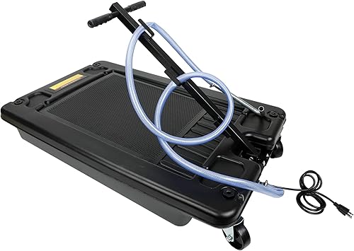 Miniatura 2 de SUPERFASTRACING Sartén de drenaje de aceite enrollable de perfil bajo de 17 galones con bomba eléctrica de 110 V, manguera de 8 pulgadas