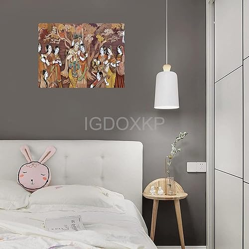 Miniatura 3 de Radha Krishna Dioses hindúes, ópera de arte famosa, mural de arte de Riproduzione, ópera de arte hinduizm, póster de lienzo de Radh para decoración