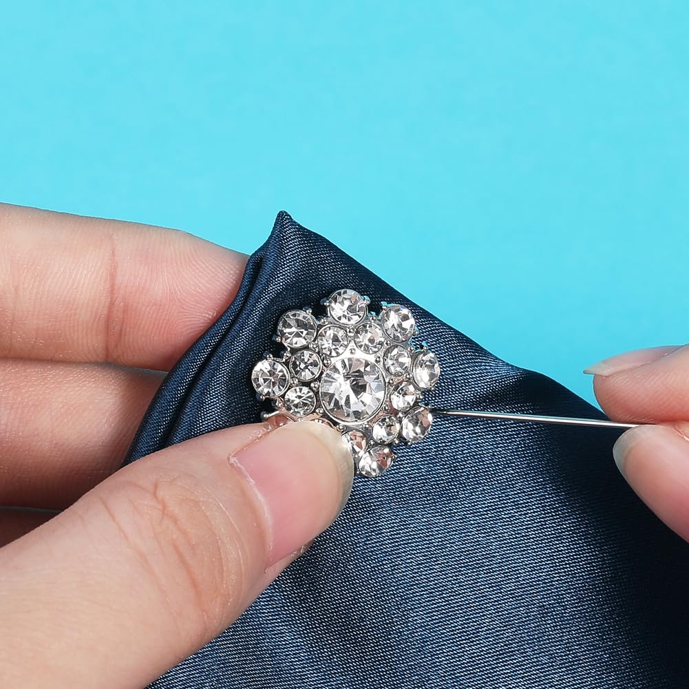 16 Bottoni Decorativi Con Strass A Forma Di Fiore - In Metallo E Cristallo, Per Abbigliamento, Matrimoni E Artigianato - Foto 7