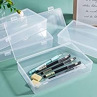 Vista 8 de Katfort Clear Container with Lid, 4 Packs Rectangular Storage Containers Plastic Storage Box Small Clear Storage Box for Storage, Beads, Crafts