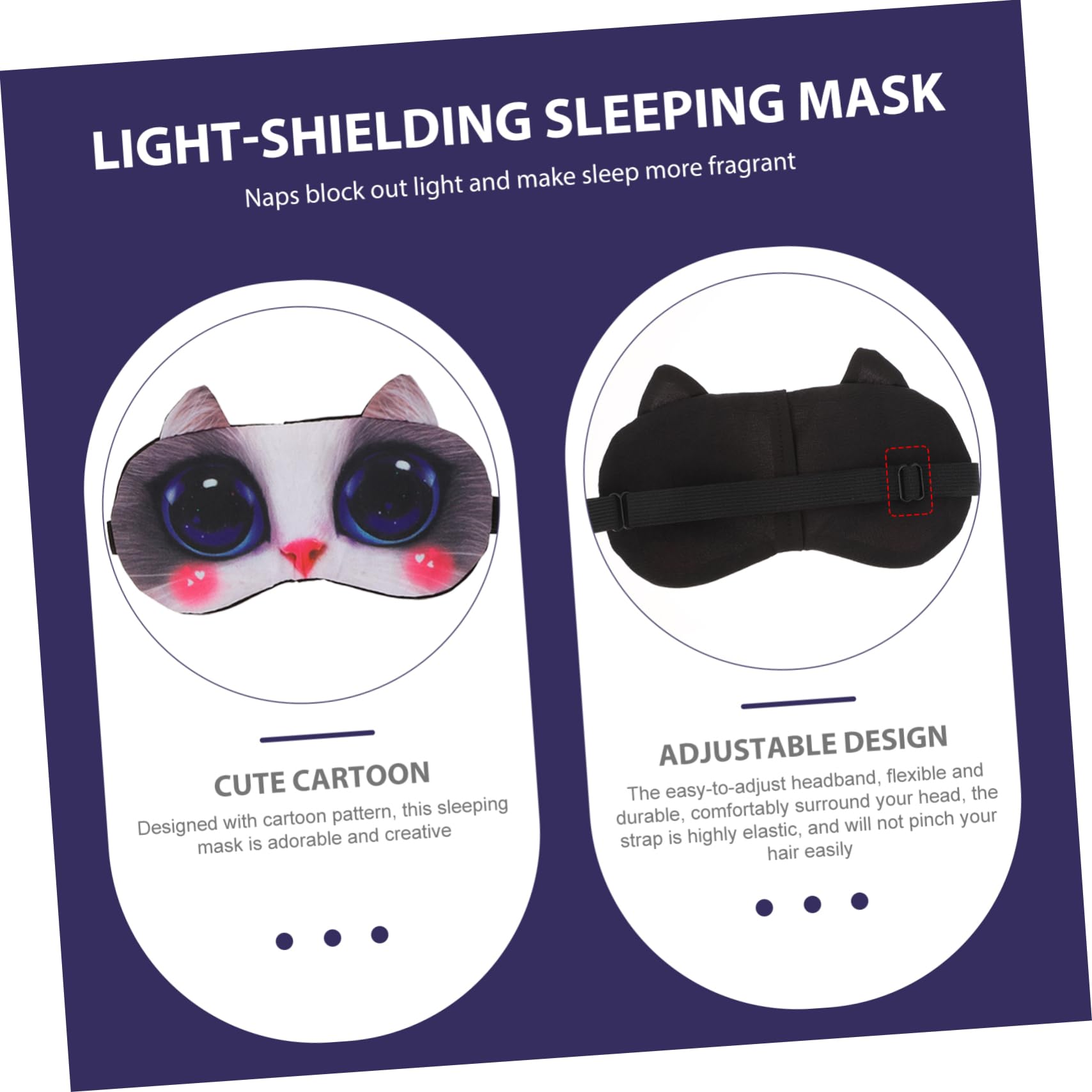 20 Pièces Masque de sommeil masques pour les yeux fille joli masque pour les yeux pour melasommeill patch yeux sieste bandeau dormir les yeux bandés polyester