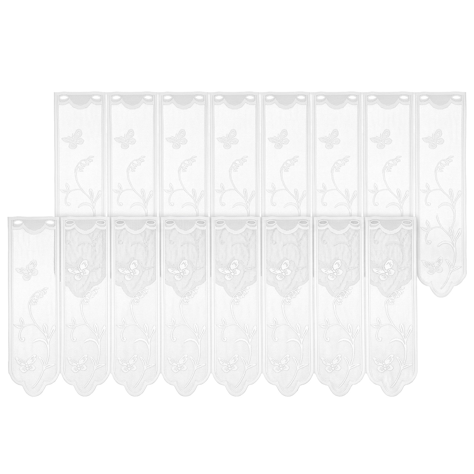 RoyalChic 2Pcs Scheibengardine Weiß 130x45cm, Bistrogardine mit Leinenoptik | lichtdurchlässige Küchengardinen für kleine Fenster, halbtransparenter Sichtschutz Vorhang für Küche, Fenster & Wohnzimmer