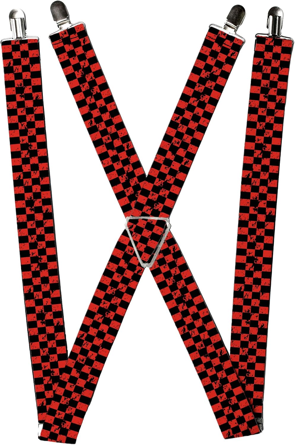 Buckle-Down Suspenders, Checker Weathered Black Red
