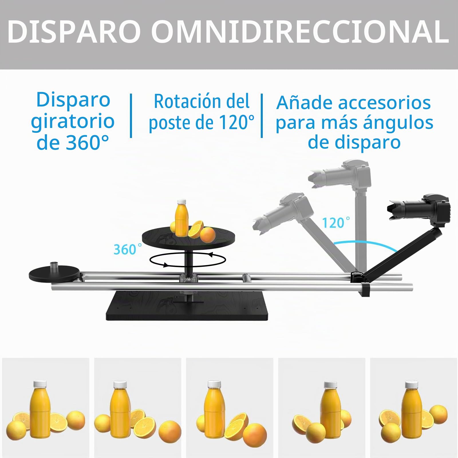 Plato Giratorio de fotografía 360,Plataforma de Foto-vídeo,Slider Cámara,Máquina de Cabina de Fotos 360