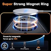 Vista 385 de TAURI Funda magnética 2 en 1 transparente para iPhone 14 Pro, compatible con Magsafe [no amarillenta] con protector de pantalla, protección de grado