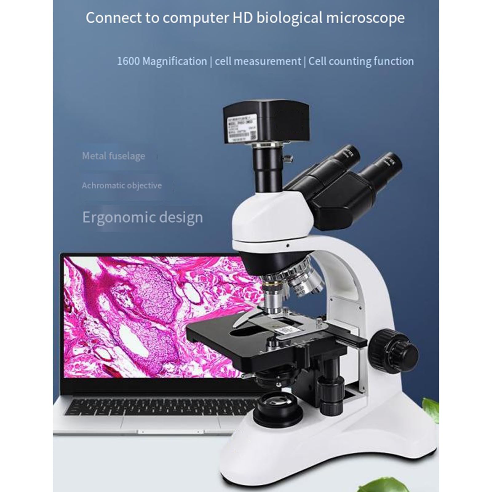 Biologiczny mikroskop wideo powiększenie optyczne 1600X źródło światła spermy funkcja pomiaru fotografowania