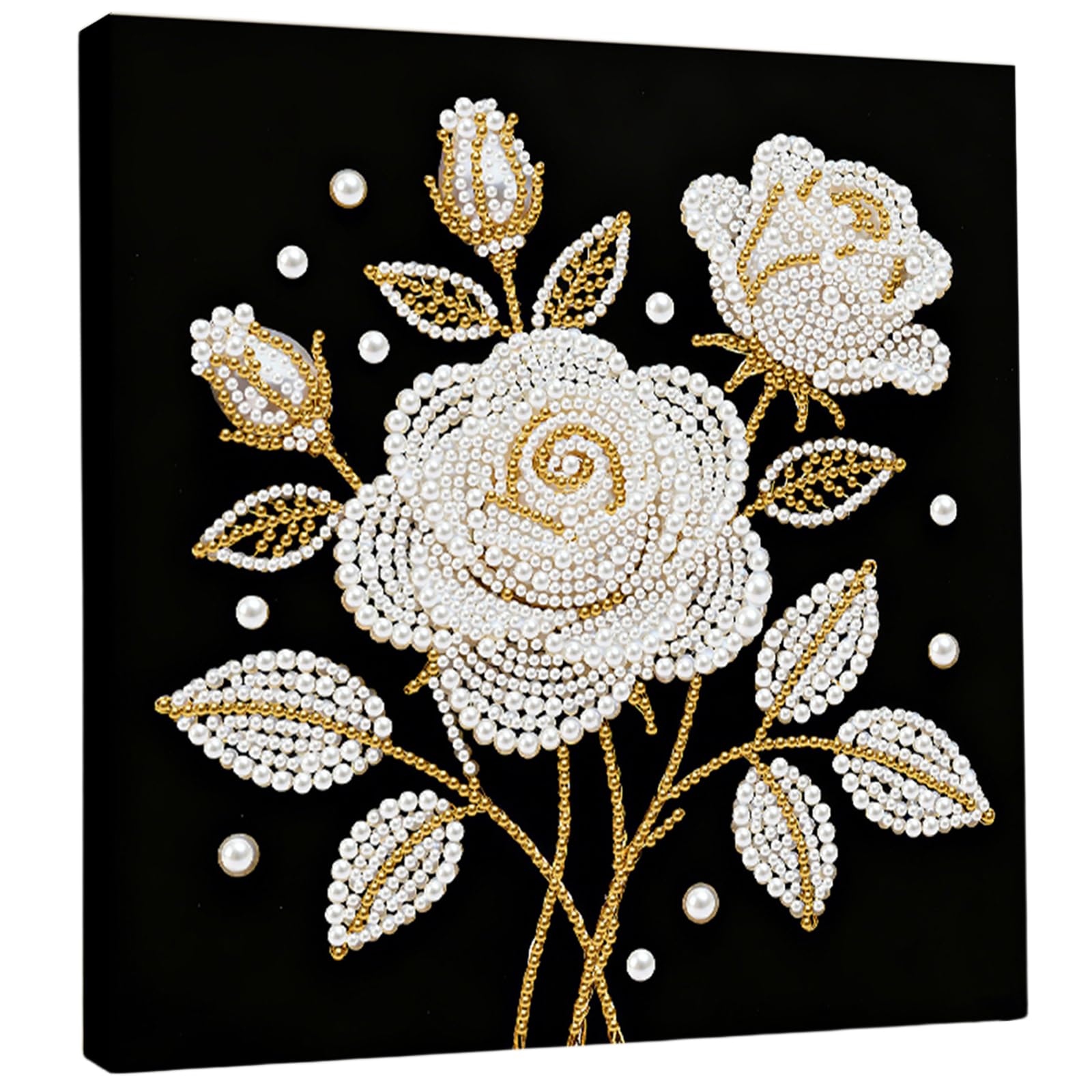 Rose DIY Pearl Painting Kit for Adults Home Wall Decor 25x25cm with Frame