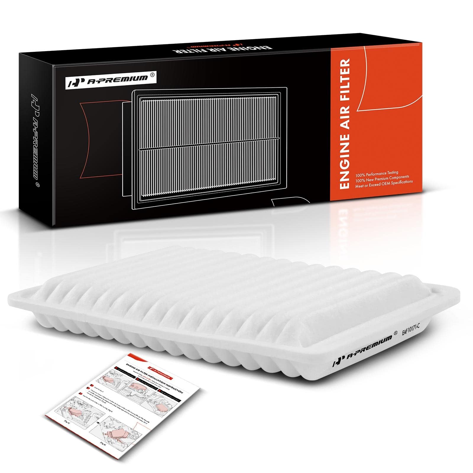 Engine Air Filter Compatible with Toyota Vehicles - Camry 2007-2009 2.4L, Camry 2010-2017 2.5L, Venza 2009-2016 2.7L - Gas L4 Engine - Replace# 17801-0H050, CA10171