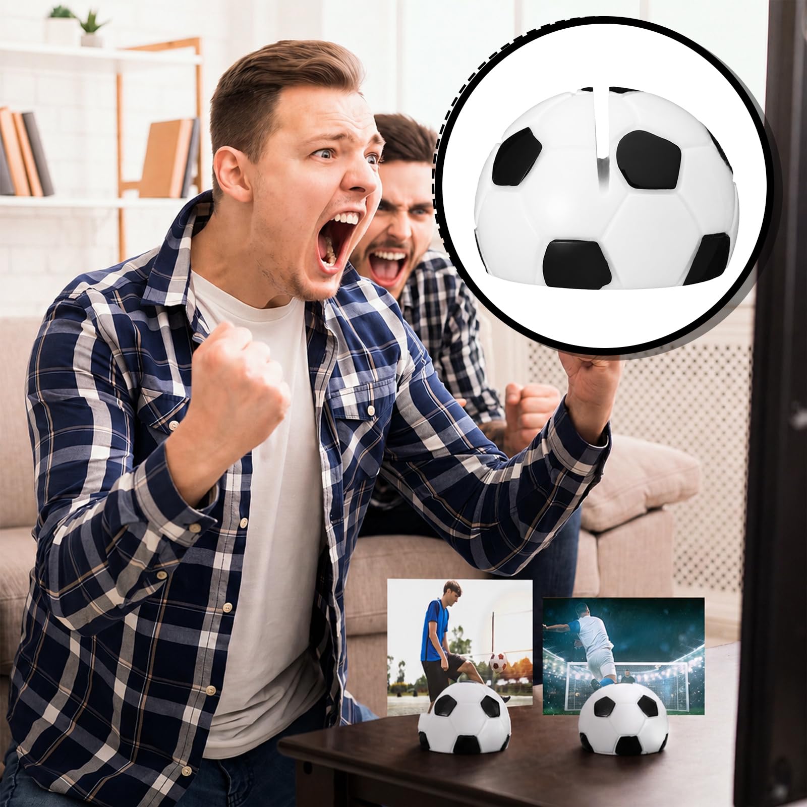 Leinuosen 24 pezzi Centrotavola in resina a forma di calcio, segnaposto, segnaposto, segnaposto, segnaposto, segnaposto, segnaposto, foto, per eventi sportivi, feste di nozze