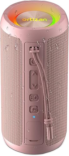 Ortizan Altavoz Bluetooth portátil inalámbrico, IPX7 impermeable, a prueba de polvo y a prueba de óxido, potente sonido de 24 W, graves mejorados,