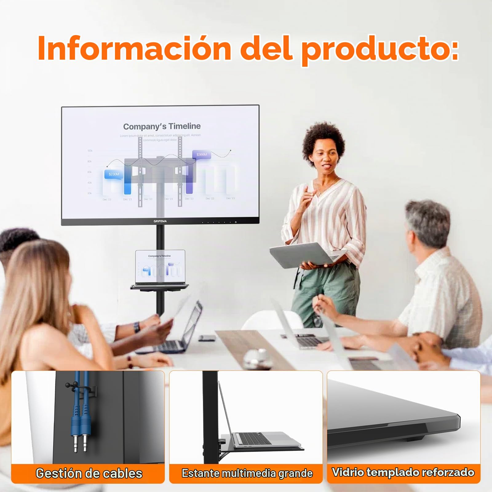 GRIFEMA Soporte TV de pie Universal hasta 85 Pulgadas