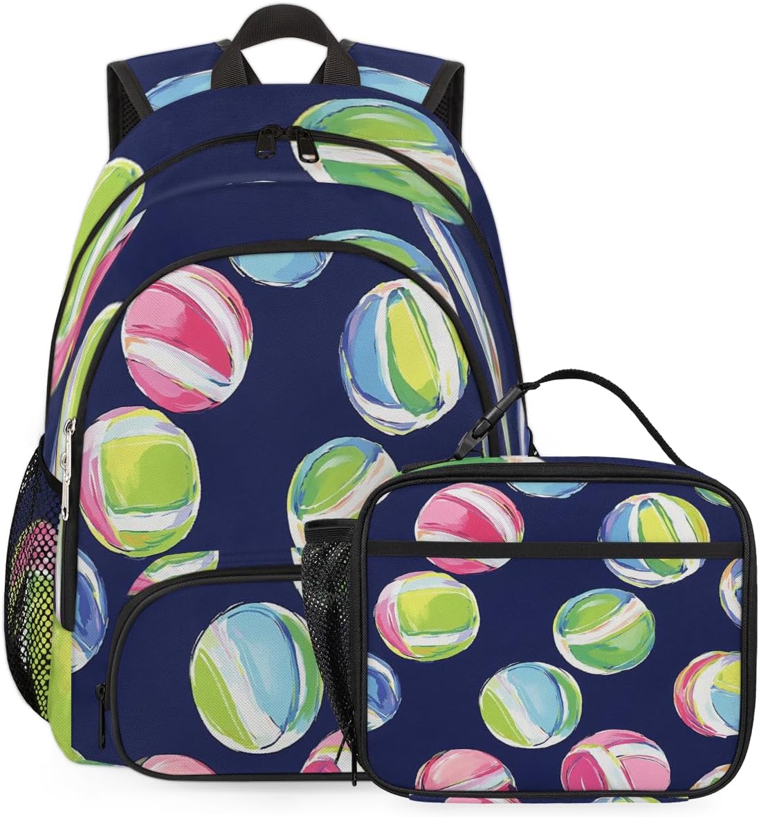 Backpack with Lunch Box 2pcs Set Volleyballs