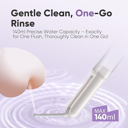 Vista 5 de Pulverizador eléctrico portátil de bidé, bidé de viaje de mano con 2 modos de presión, impermeable, plegable, de tamaño de bolsillo e inalámbrico