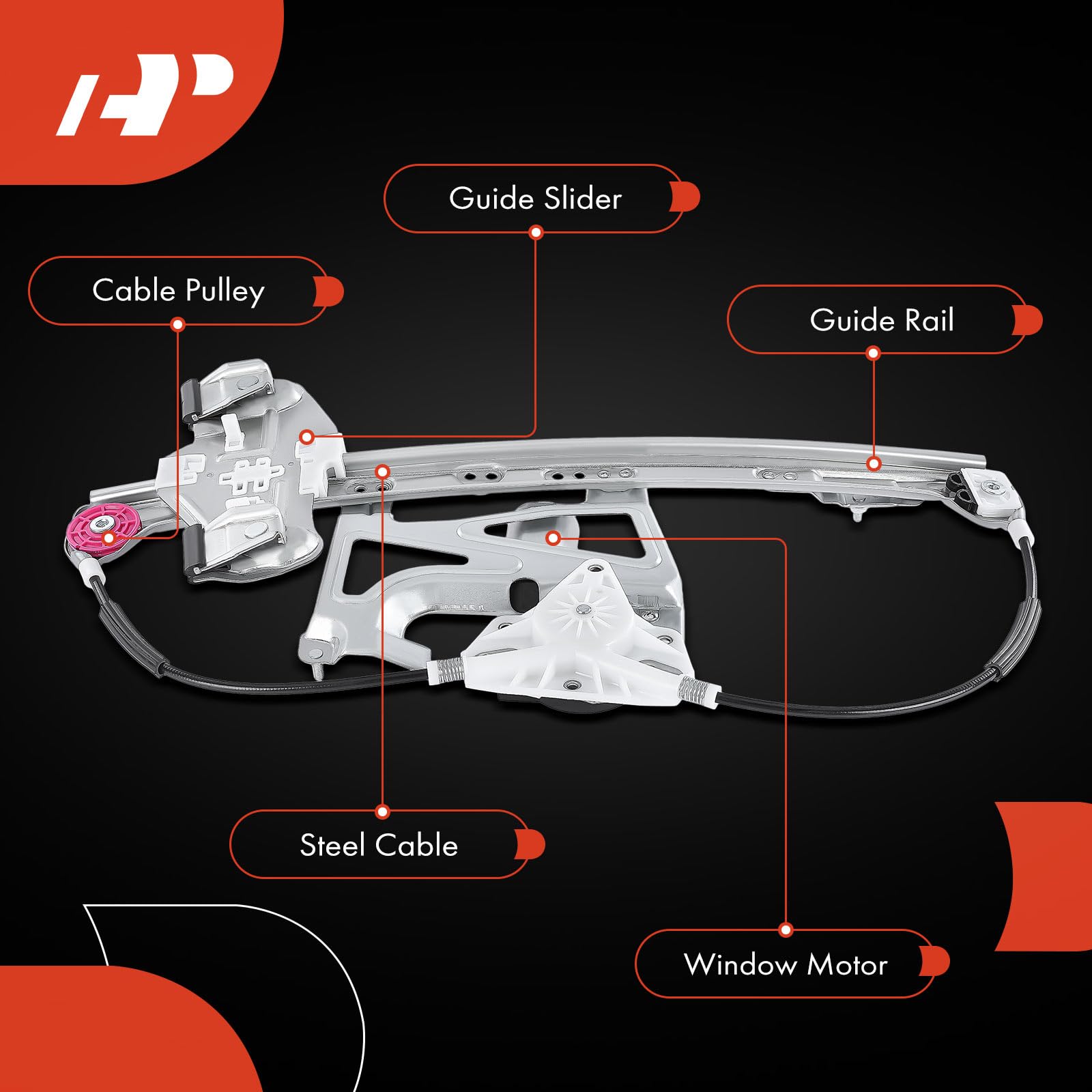 Power Window Regulator Fits 2000-2005 Cadillac DeVille Sedan Power Window Regulator Fits 2000-2005 Cadillac DeVille Sedan