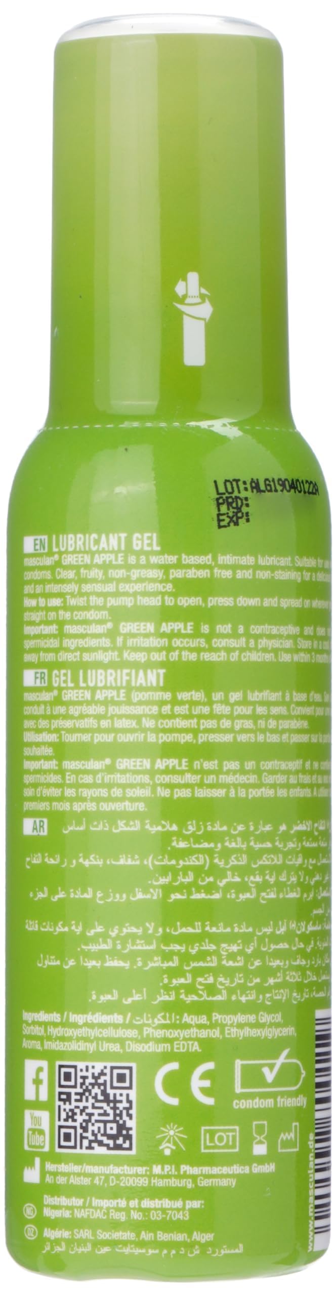 masculan Lubricant Gel Green Apple 75 ml : Amazon.de: Health & Personal Care