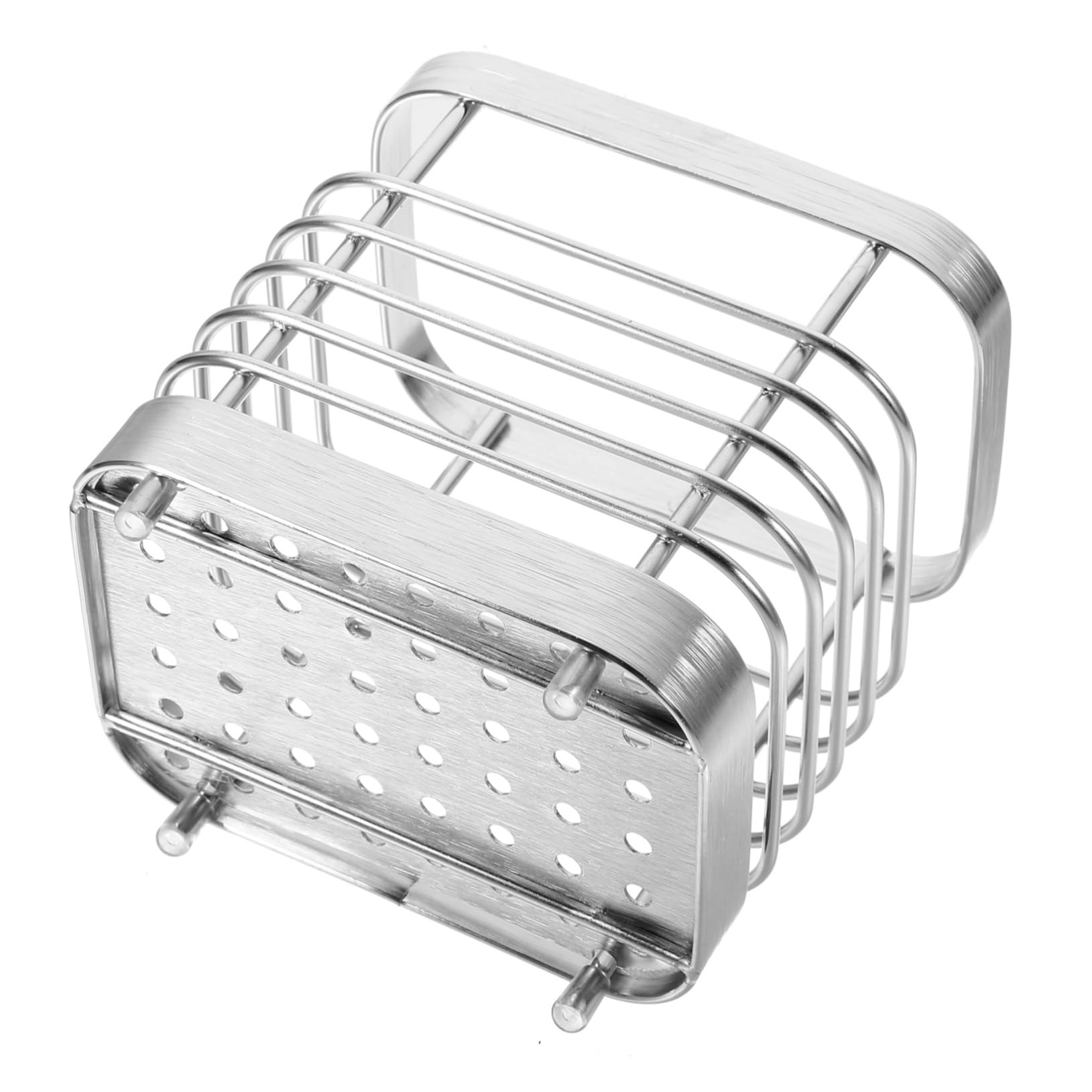 OUNONA Elegant Kitchen Supply Wall-mounted Cutlery Rack Stainless Steel Utensil Holder Modern Chopstick Container