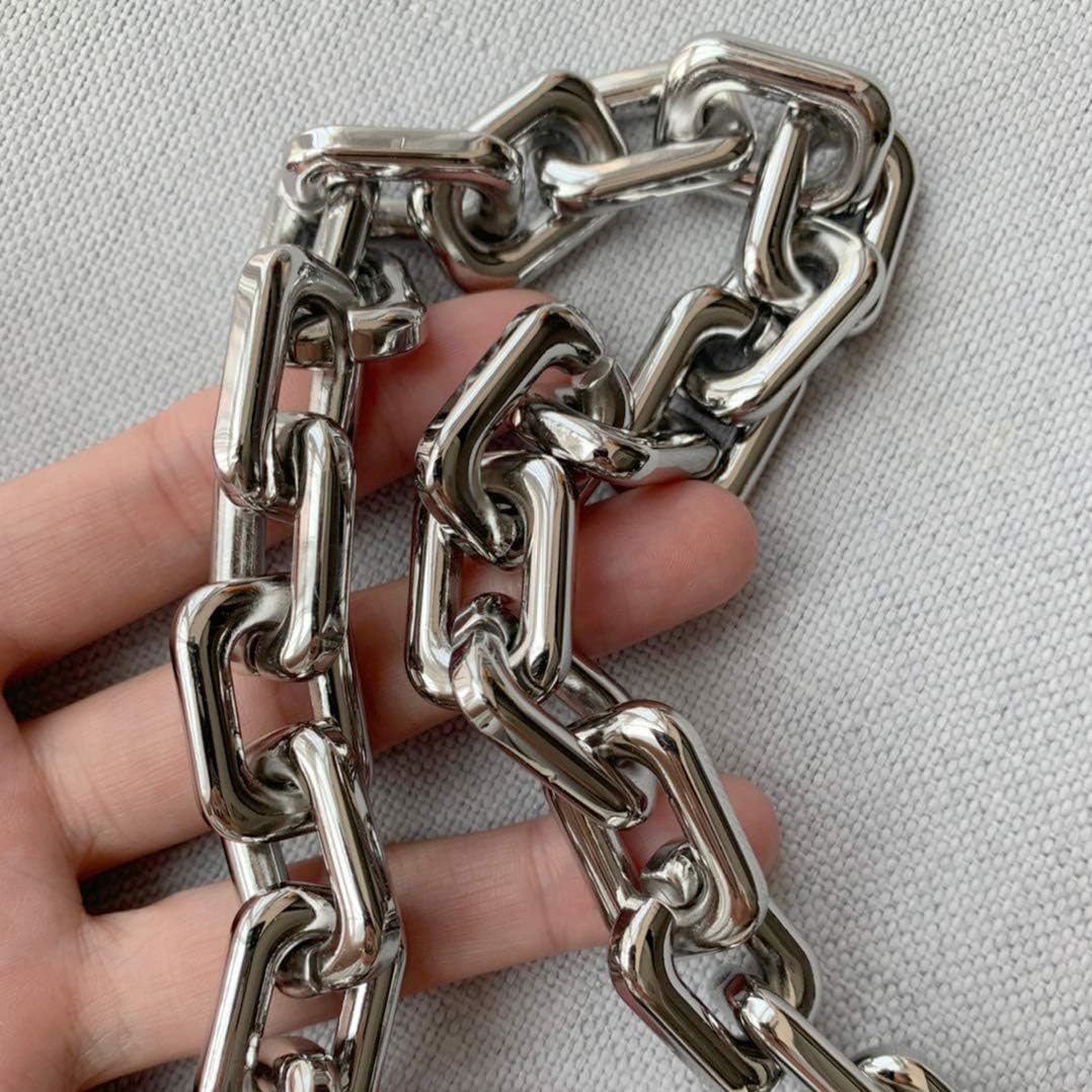Heavy Chain Handle Strap for BV Cloud Clutch Purse Handbag Top Handle Shoulder Strap Replacement Gold and Silver Alloy (Shoulder - 23 Inch, Silver)
