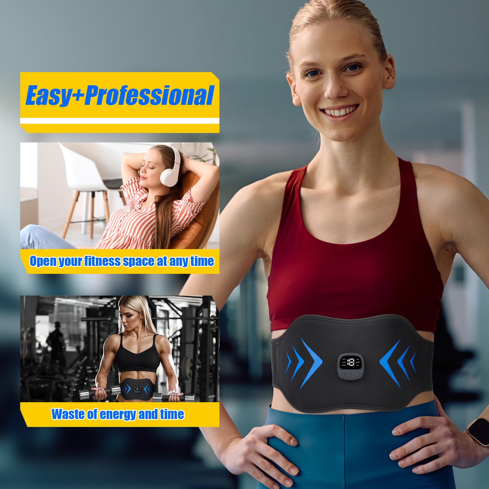 FDA Cleared ABS Stimulator Muscle Toner (Black Blue) — Amazon image 4