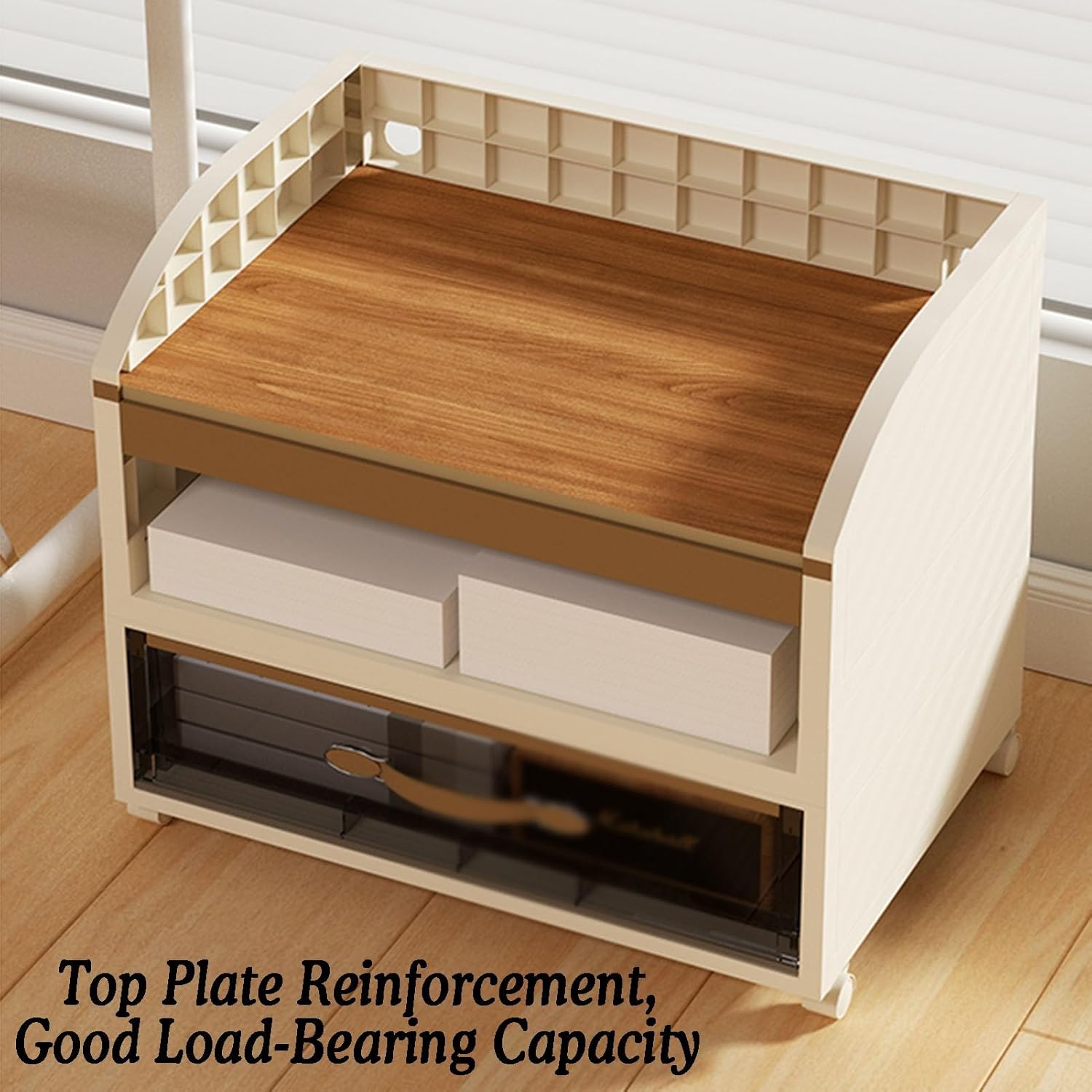 AV Media Stand with Wheels,Metal Media Cart, 4/5 Tier CD Player Stand,Open Storage Audio Rack for Living Room, Office, Conference Rooms, Recording Studio(4tier)