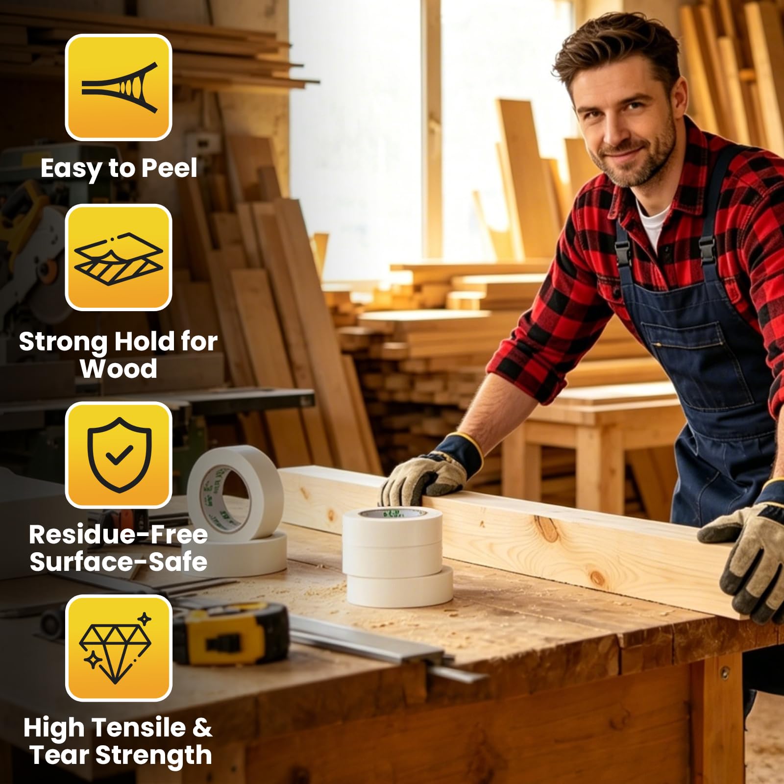 Woodworking Tape - Strong & Residue-Free -2