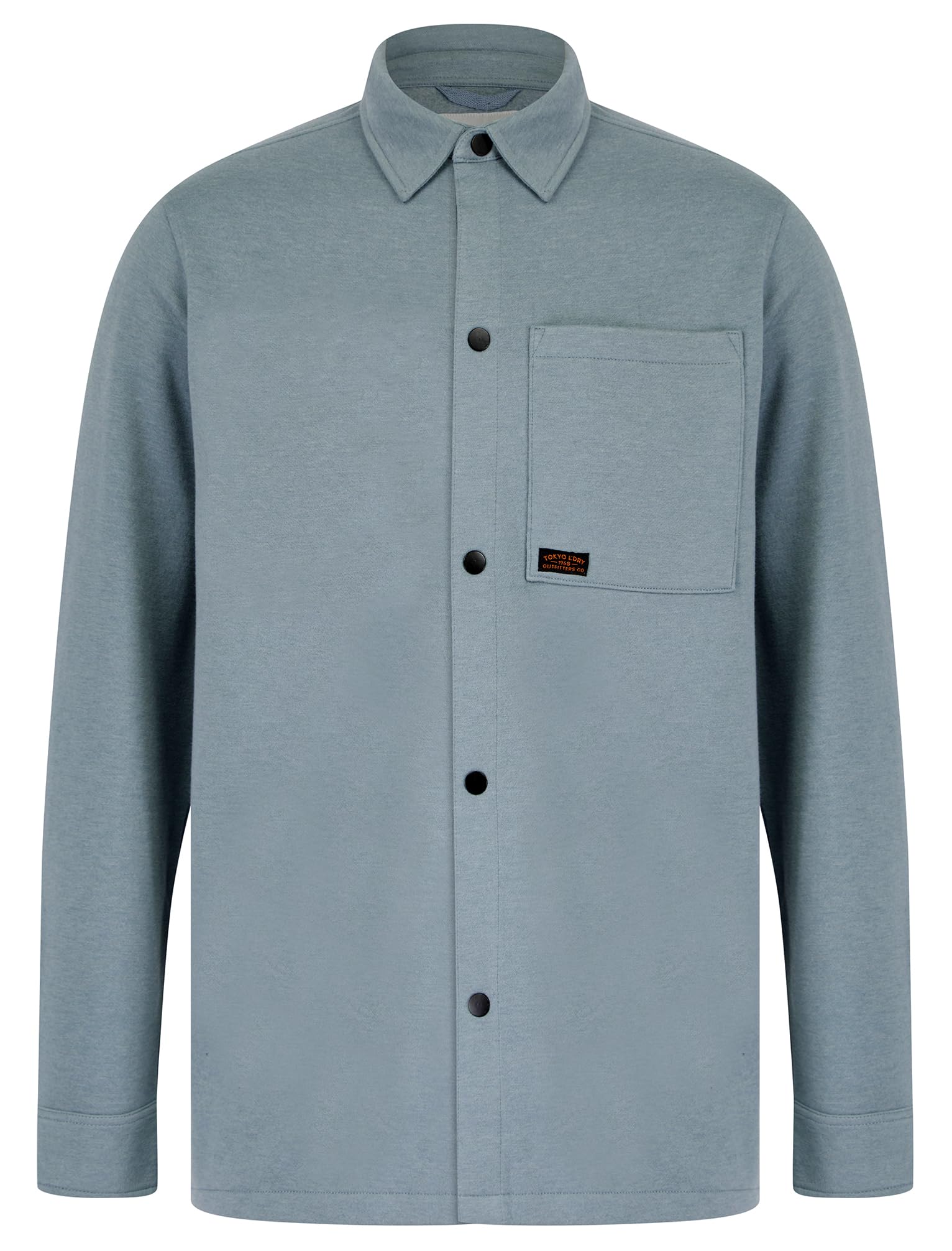 Tokyo Laundry Men's Cool Grey Thick Brushback Fleece Button Down Overshirt